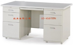雙邊辦公桌(左三屜右三屜)W140x70x74cm 